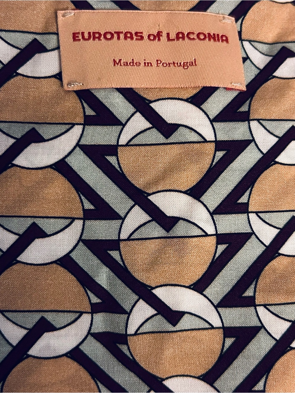 Men’s Neck Scarf EUROTAS OF LACONIA Designer Portugal Circle Geometric Print Mod